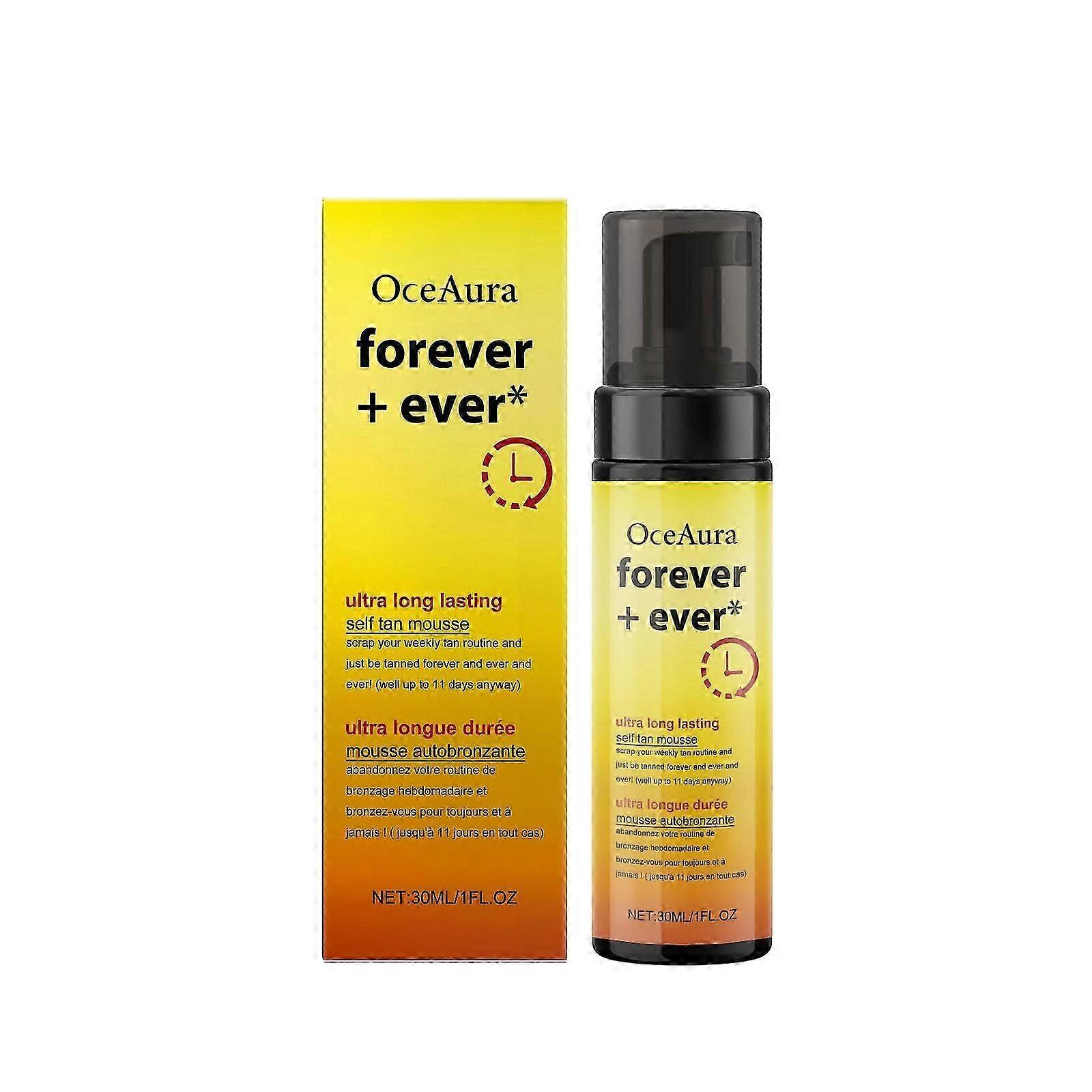Ultra Long Lasting Self Tanner Mousse | Forever & Ever - Lasts Up to 11 Days, Fast, 1 Hour Express Sunless Tanning Foam, No Fake Tan Smell, Dark Bronz