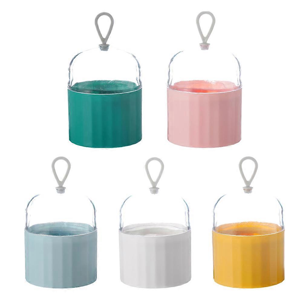 5pcs Makeup Sponge Storage Box with Dust Lid – Breathable & Portable Beauty Egg Holder for Organized Makeup Application