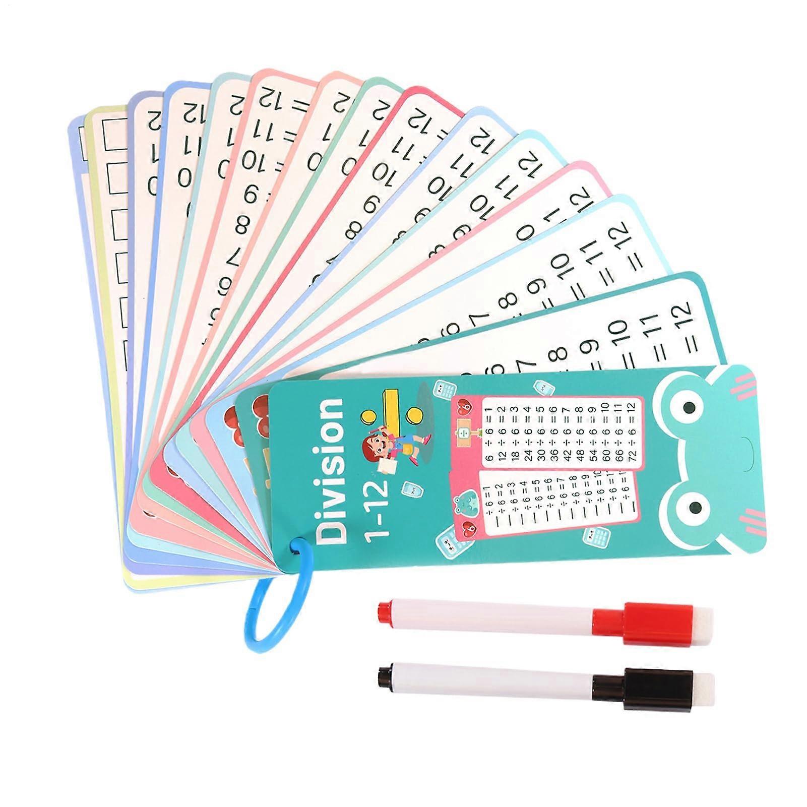 Flash Cards  Math, Subtraction Addition Multiplication Division Game  Dry Erase Cards