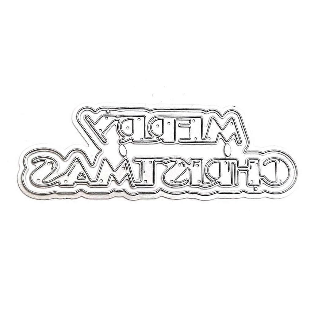 Merry Christmas Words Metal Die Cuts Exquisite Scrapbooking Embossing Template For Creative Christmas Cards Replacement Ref: 5581