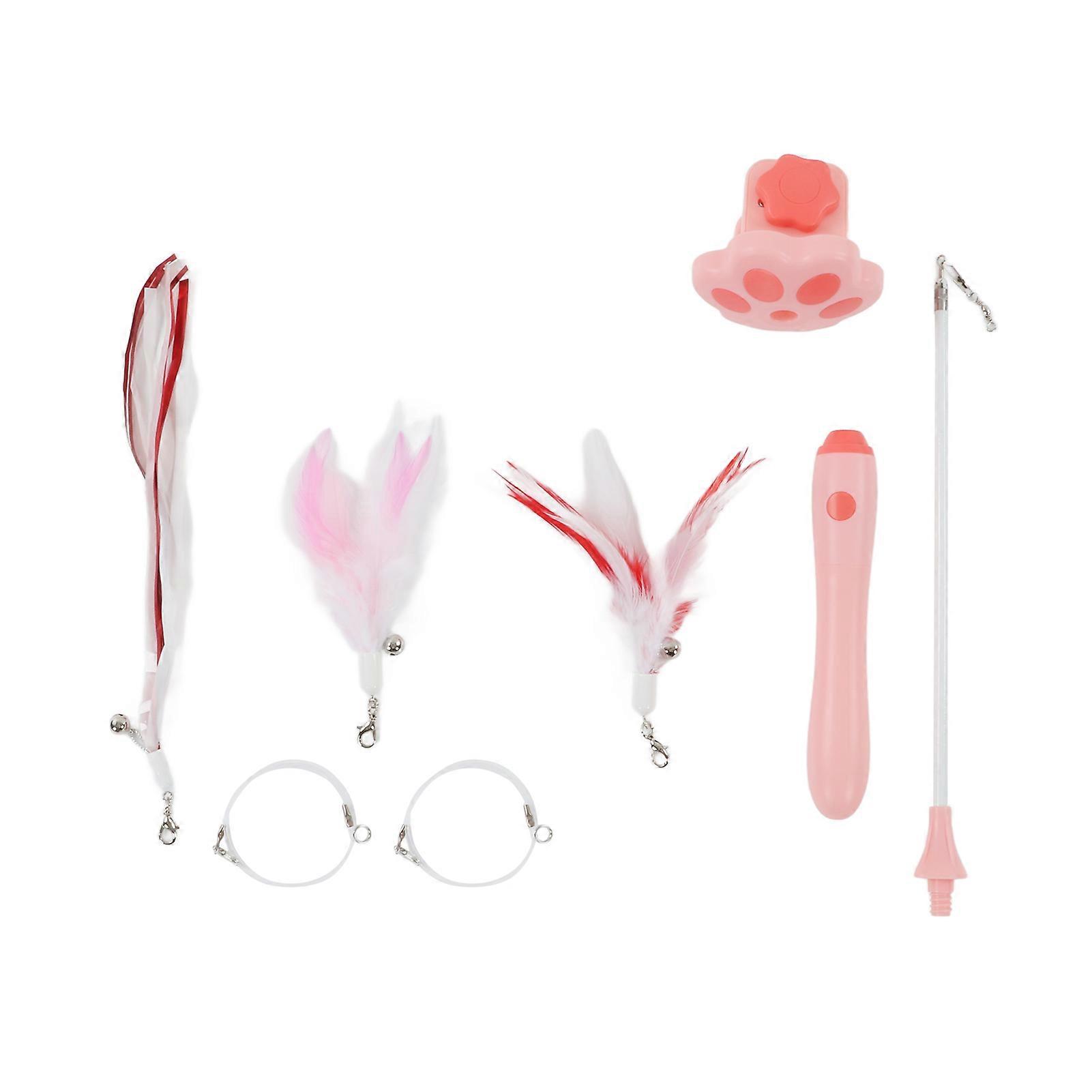 Funny Cat Stick Retractable Interactive 3 Modes LED Red Light Funny Cat Stick for Pet Cats