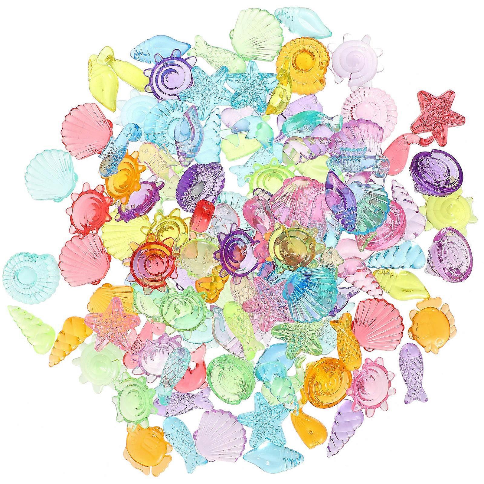 Vivid Aquarium Decor Seashell Office Use Assorted Color Long Fish and Shape 1 Bag