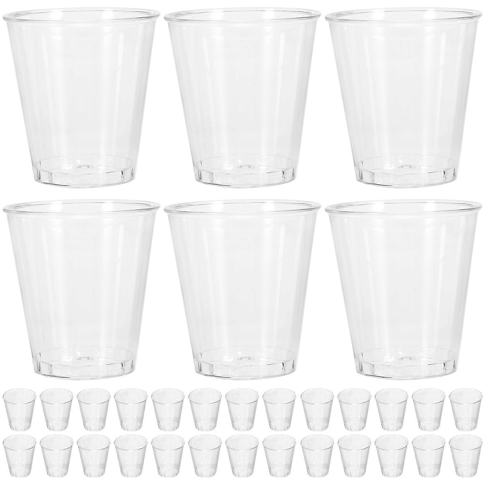 Multi-Use Party Cups Small Beverage Cups Transparent Tasting Containers for Wedding Banquet 100Pcs