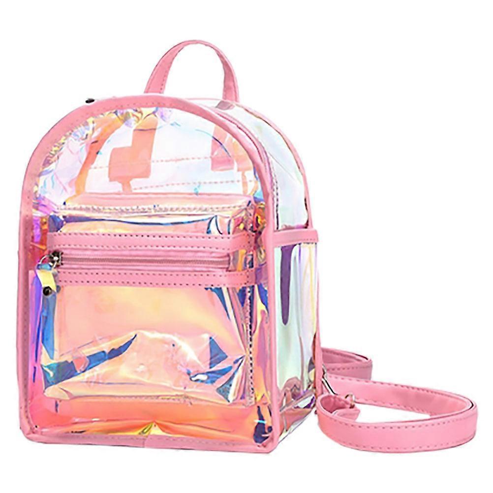 Iridescent Clear Bag Backpack for Storage with Mini Backpack Purse