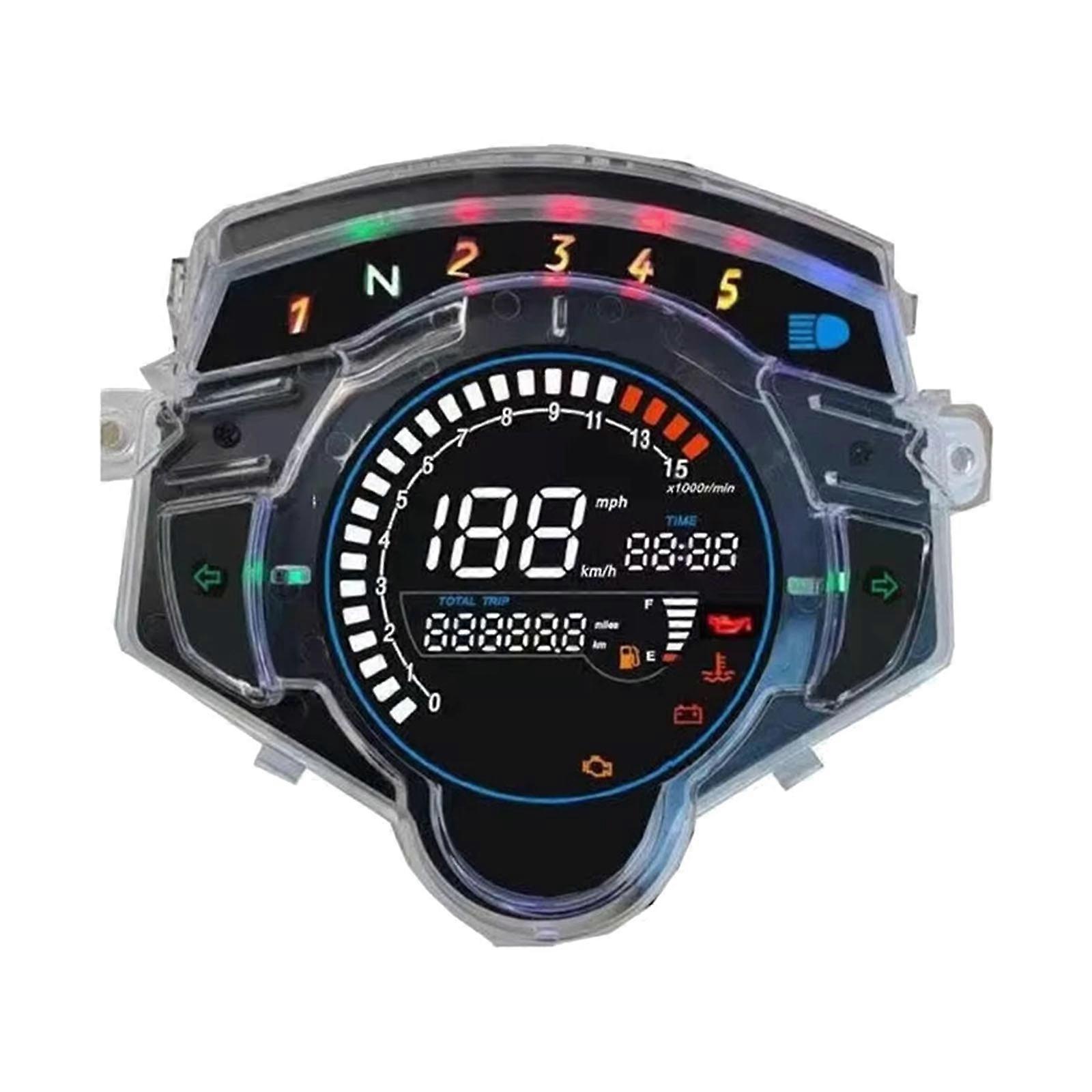 Tableau de bord de moto multifonctionnel clair à grand écran avec jauge de vitesse Lectures précises pour LC135 V4 V5 4S/5S Multicolore
