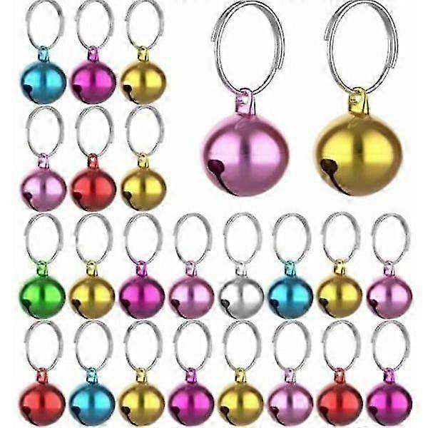 24 قطعة أجراس طوق الأليفة ، أجراس القط المعدنية 14 مم ، المعلقات الأليفة اللطيفة