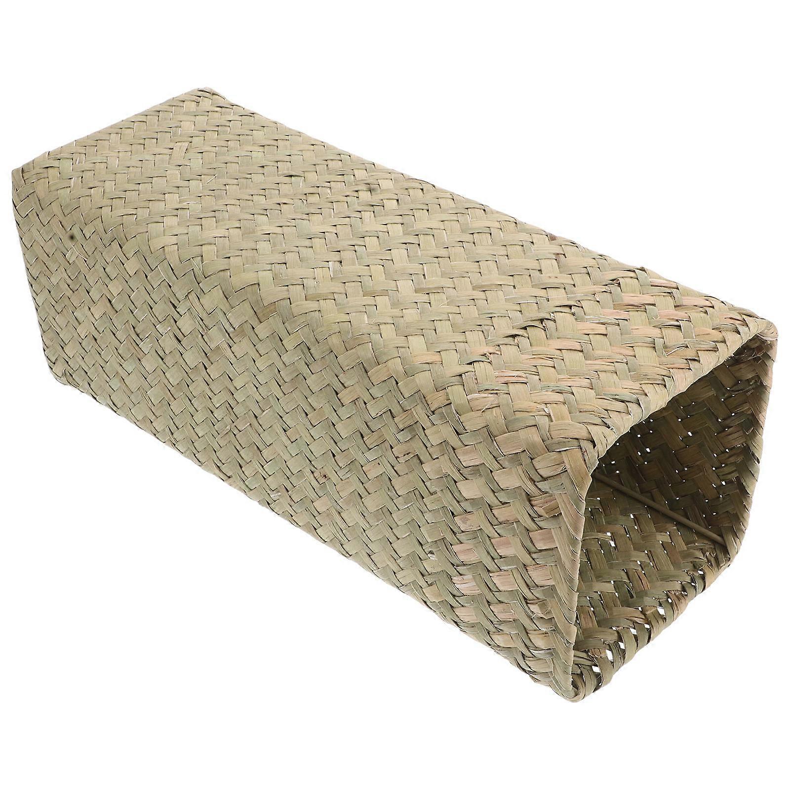 Tall Flower Vase Hand Woven Basket For Fresh And Dried Flowers Versatile Use Light Brown 14.4×5.5×5.5in Home Decor 1Pack