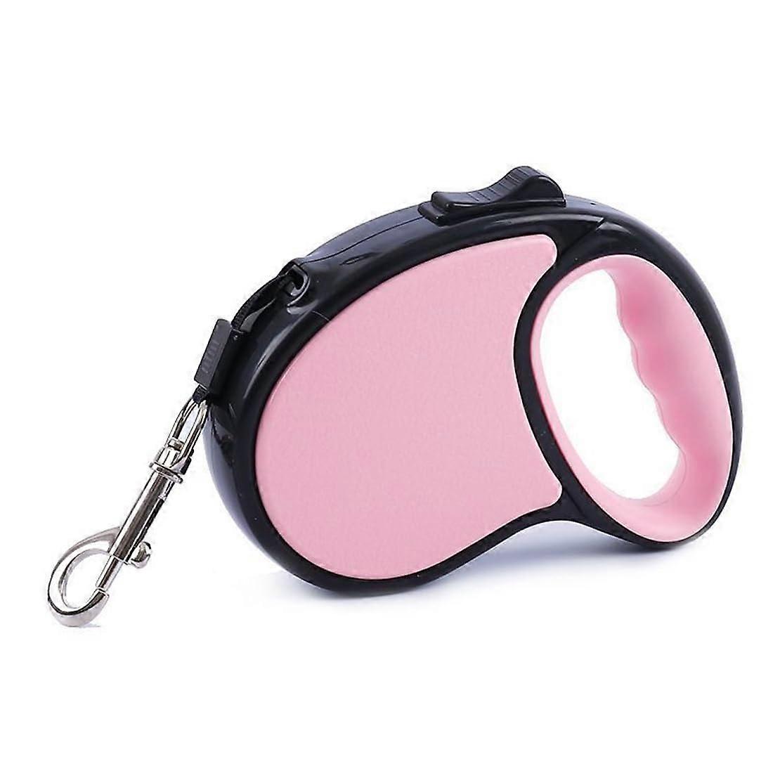 Dog Lead For Small/Medium Dogs Up To 10 Kg, Pink Retractable 3 m, Extendable With Non-Slip Handle And Safe Brake, Pack 1