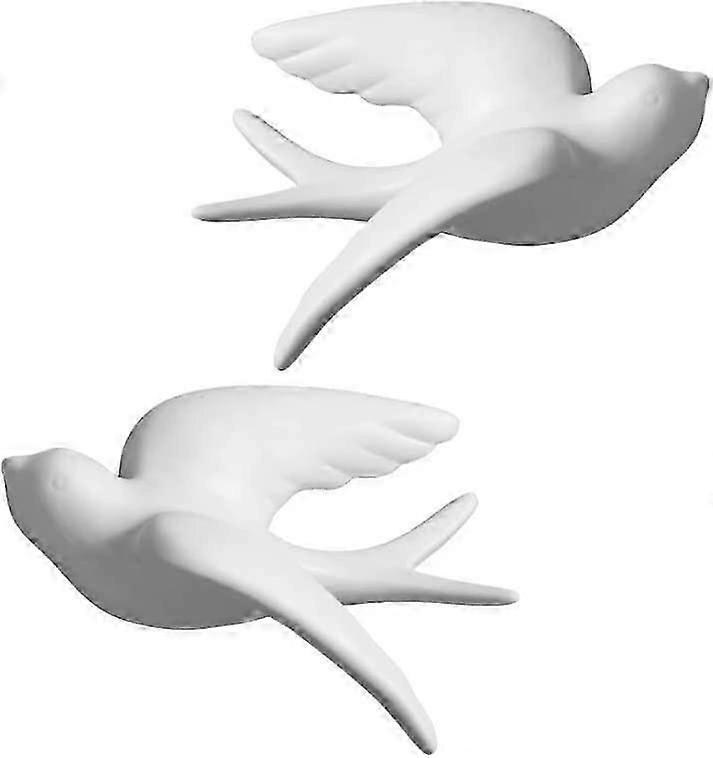 Paar Keramische Mussen Zwaluwen Vogels Duif Witte Muur Gemonteerde Decor Opknoping Voor Badkamer Woonkamer Tuin Wandsculpturen, Groot