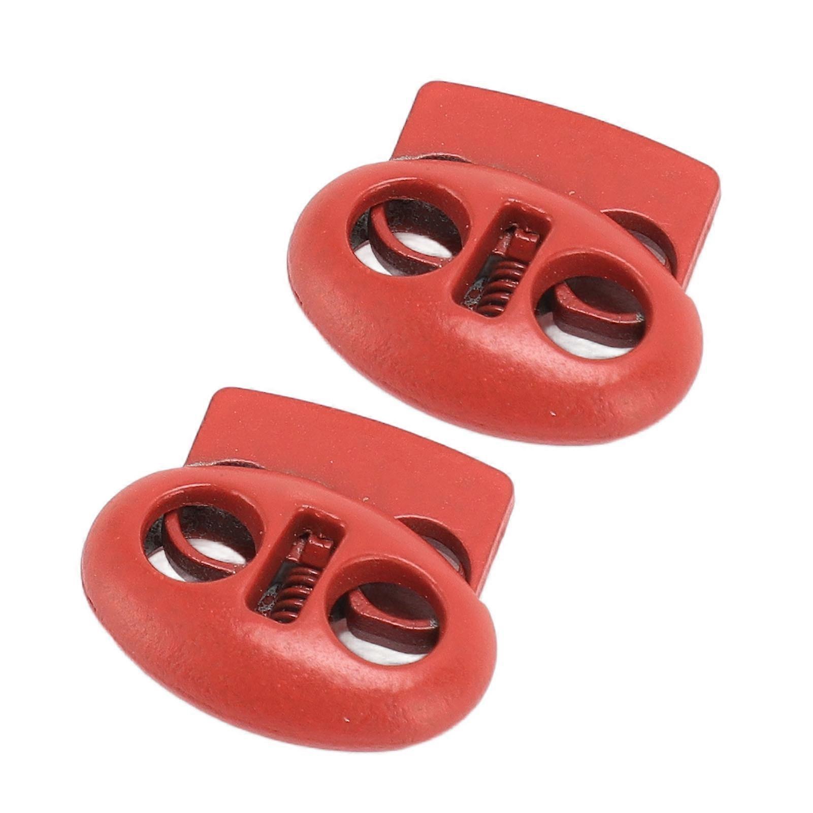 30pcs Spring Cord Lock Multipurpose Double Hole Spring Toggle Stopper for Shoelace Drawstrings Paracord Bags Clothing Orange