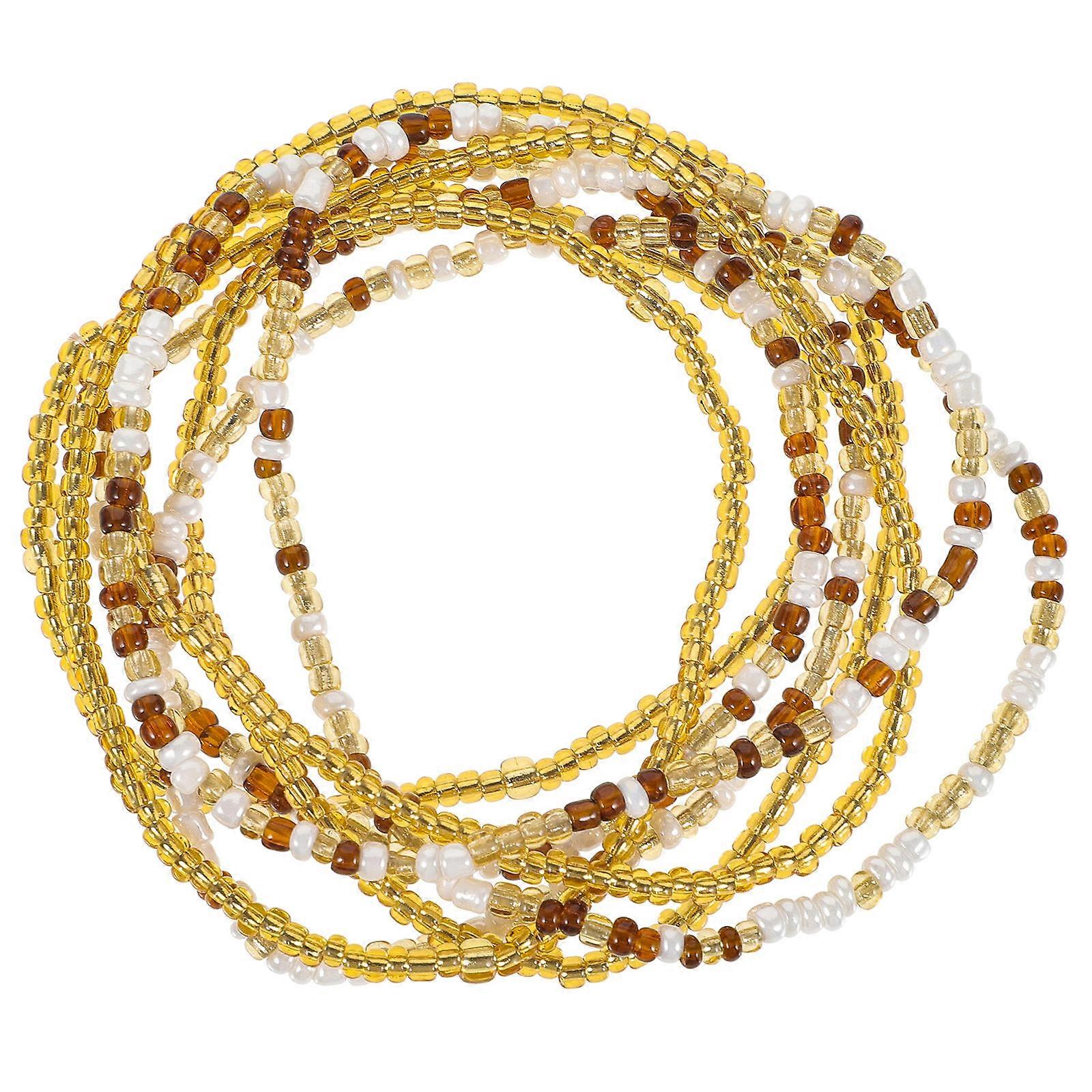 مجموعة مجوهرات سلسلة الخصر المصنوعة يدويا من حزام حبة البطن الملون للنساء ، ملحق خفيف الوزن ودائم للحفلات وأحداث السفر والرقص