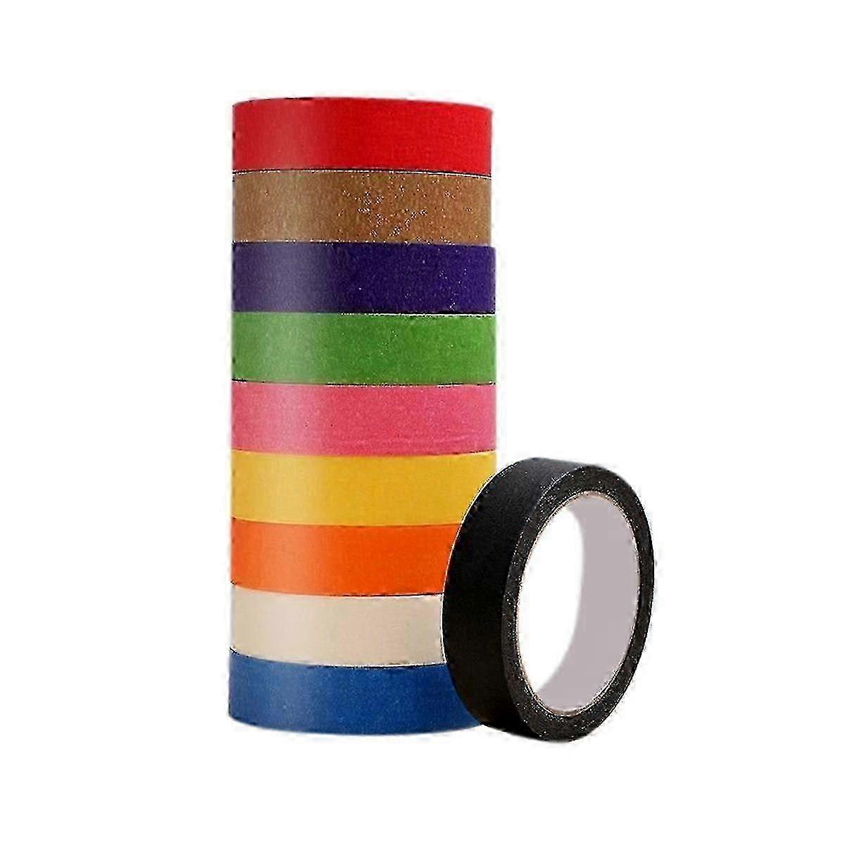 Vibrant Rainbow Colored Masking Tape - 1 Inch Width Craft Tape for Arts & Crafts, DIY Projects & Painters