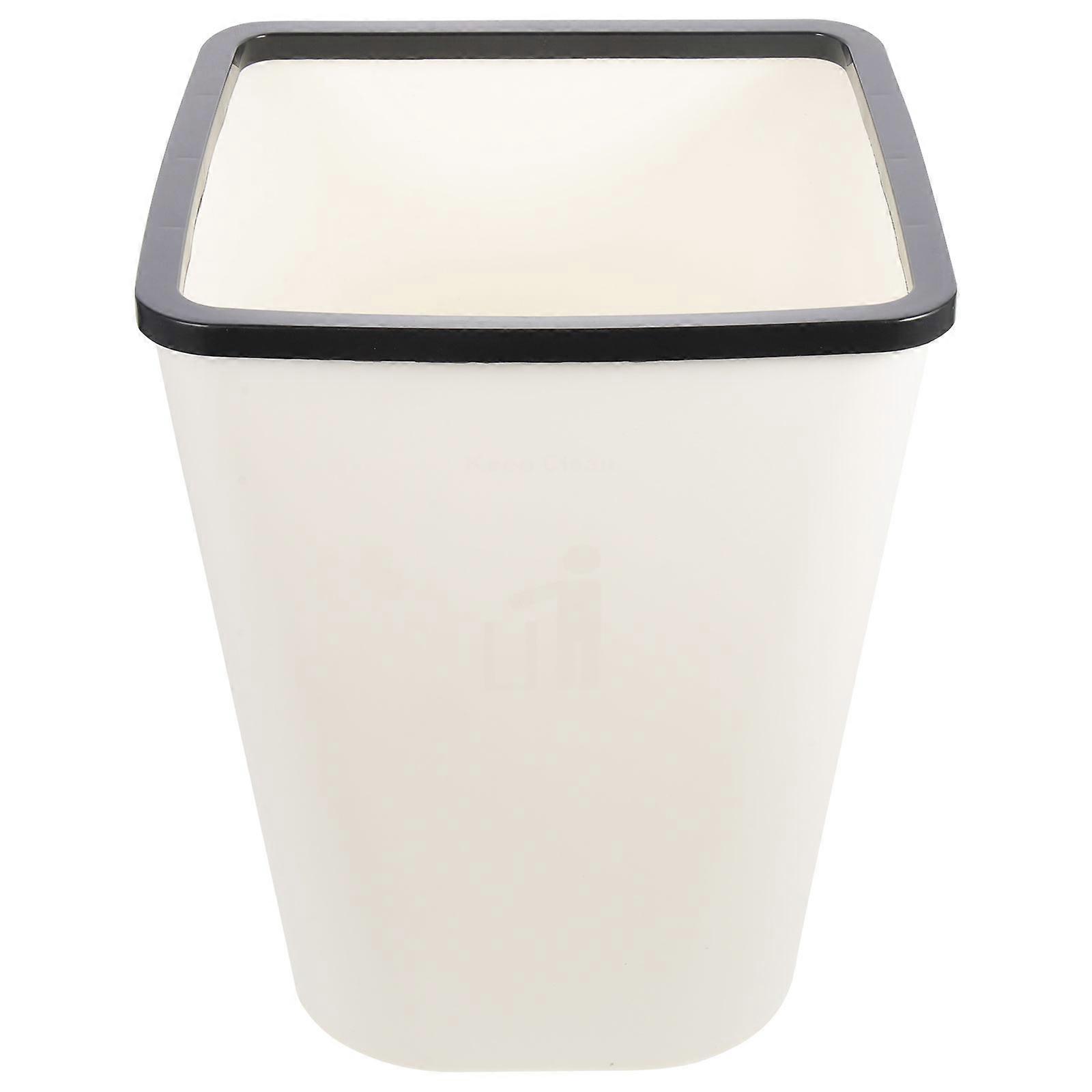 Square Waste Bin Bathroom Garbage Container White Color 30x24cm Waste Disposal 1Set
