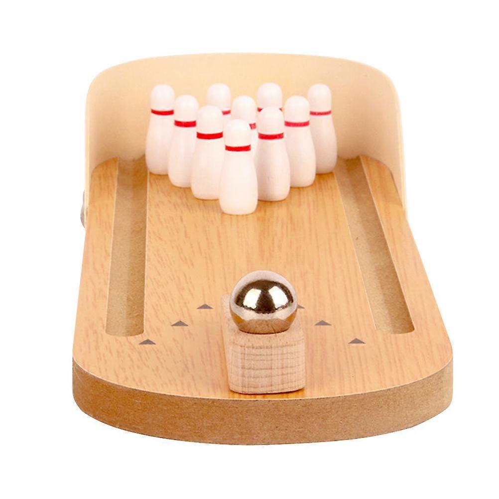 Mini Bowling Game for Parrot Birds – Wooden Base & Movable Orbit Training Toy for Pet Bird Fun and Exercise