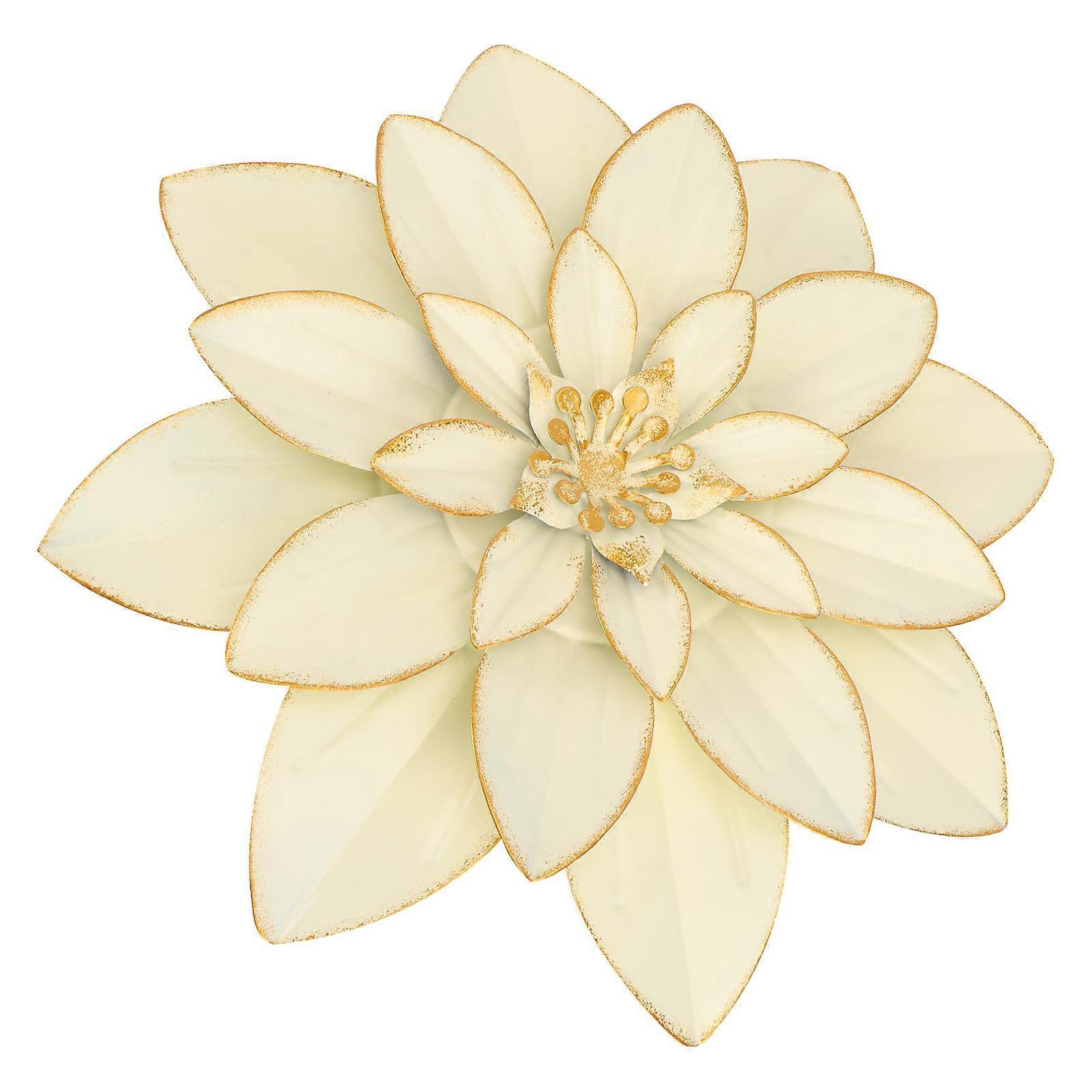 Decorative Flower Wall Hanging Craft with Metal Beige Color for Daily Decor 1Pc