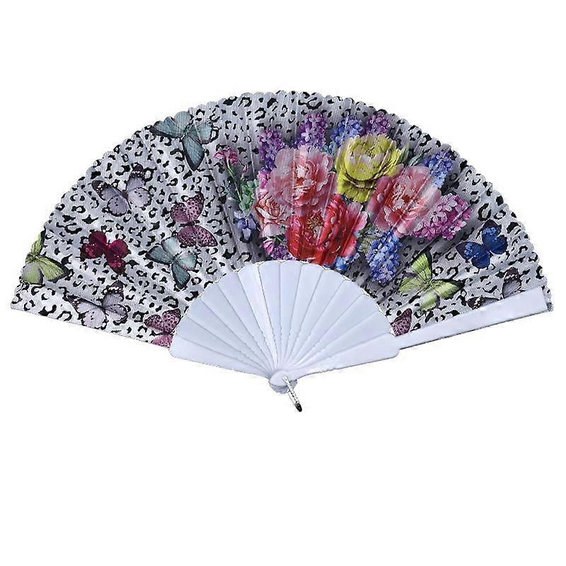 Chinese Style Butterfly Printed Pattern Dance Party Show Gift Portable Folding Fans Decorative 6 Colors