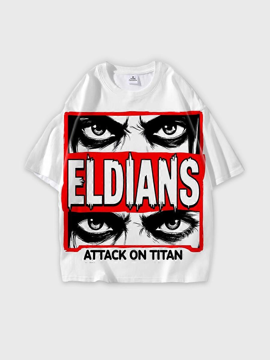 T-shirt round neck Character Pattern loose short sleeve P3201