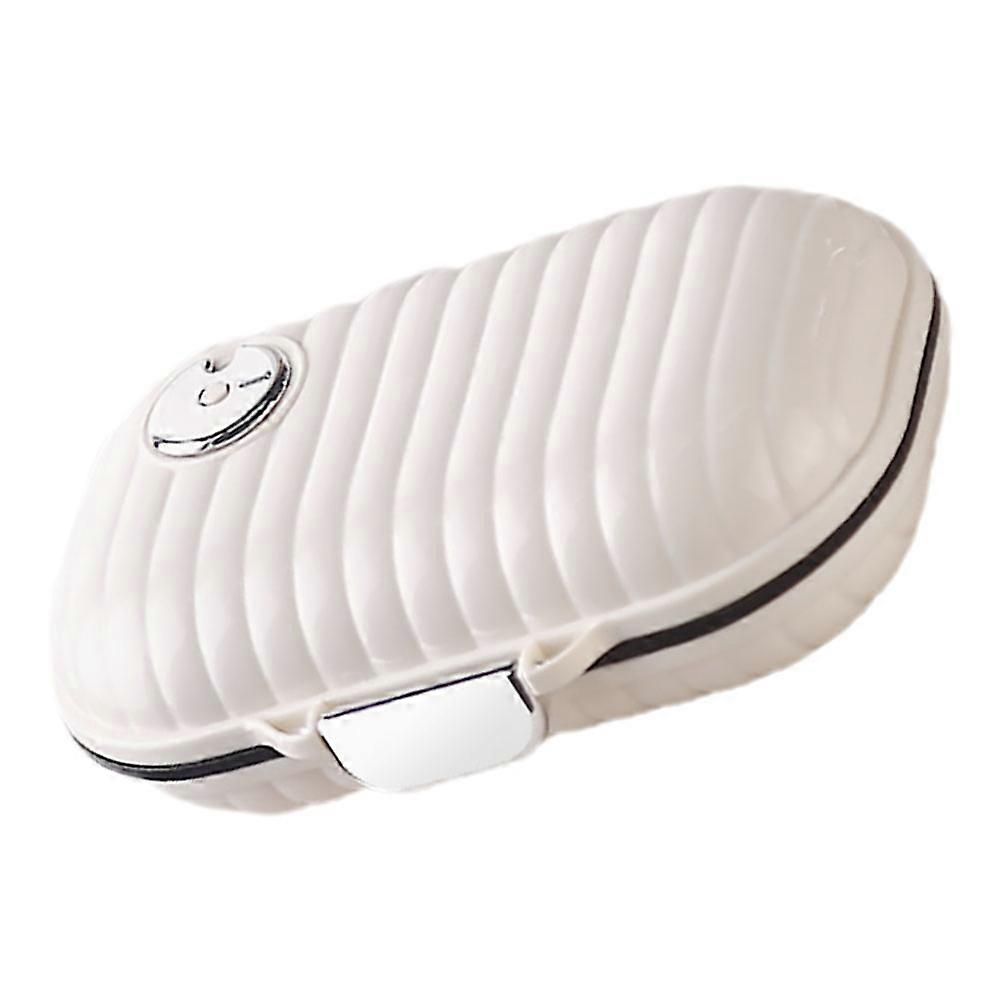 Portable Medicine Organizer Case For Daily Use With Rectangular Shape In Beige Color For Health Management 1Set