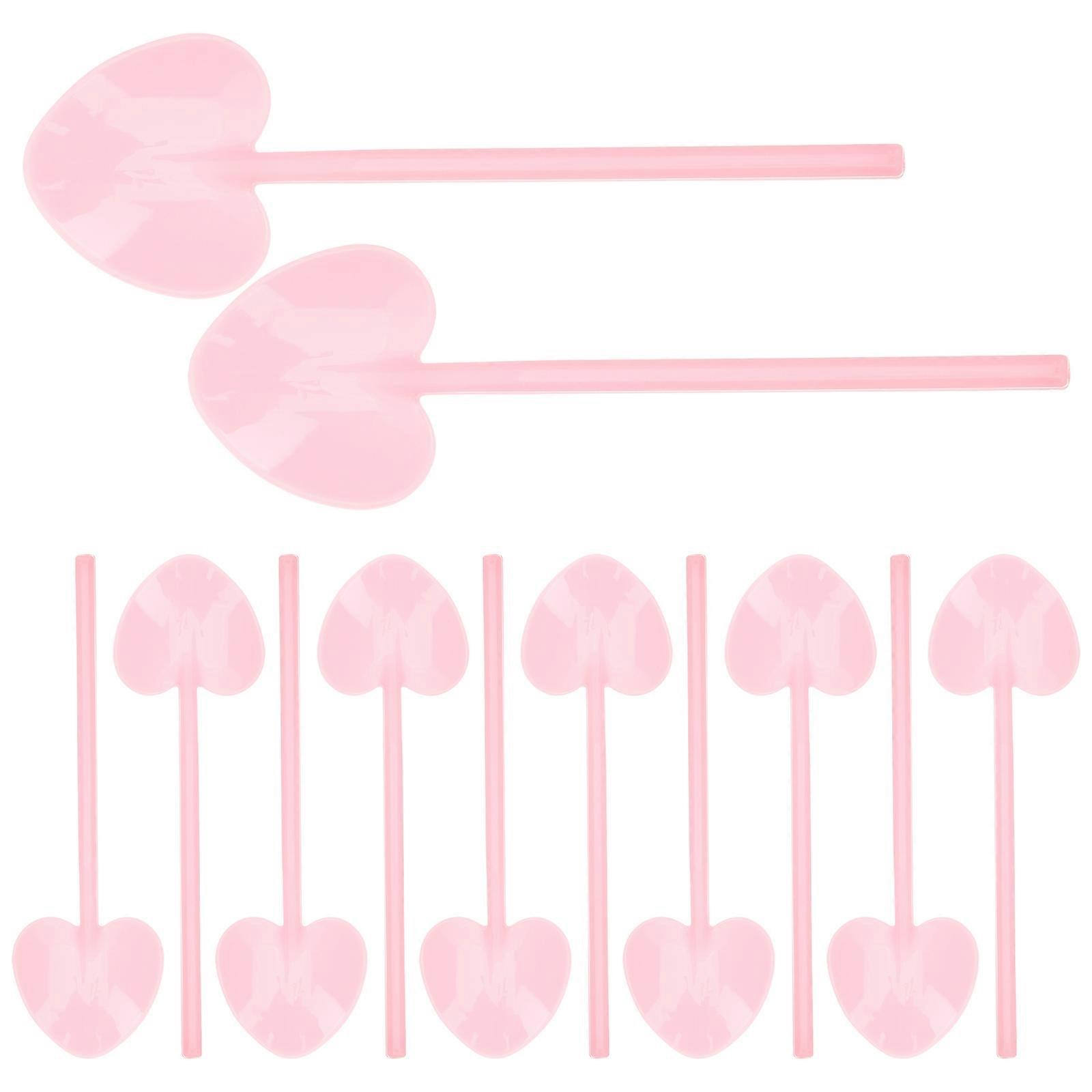 Pink Plastic Spoons for Kitchen Use Perfect for Desserts Ice Cream and Parties 100pcs