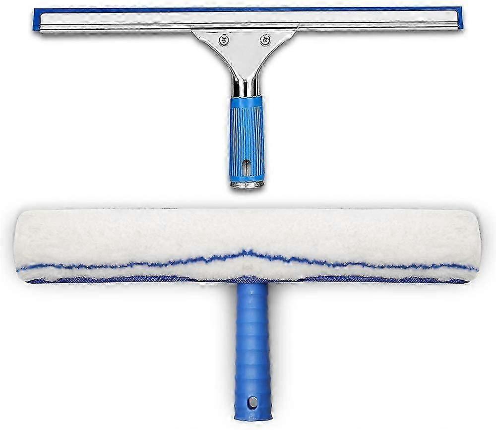 Window Cleaning Kit, Window Squeegee and Microfiber Cloth, Shower Squeegee with Rubber Lip, Window Cleaning Tool, Aquablade Squeegee 35cm