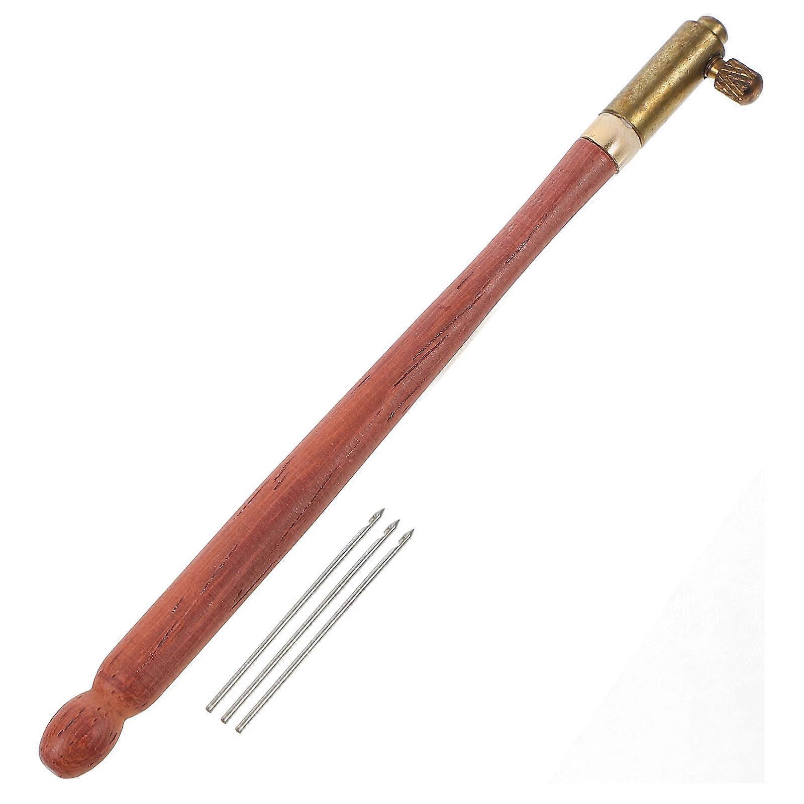 Beading Needle Tambour Hook Traditional Craftsmanship Beginners Professionals Brown 3.00X0.08X0.08CM Durable Construction 1Pack