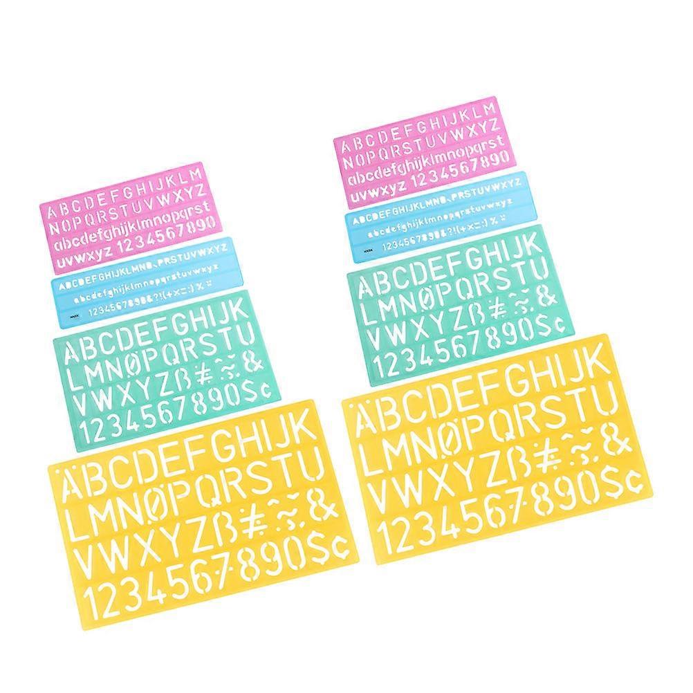Alphanumeric Templates Letter Stencils Number Ruler For Art Classes School Projects Creative Activities PVC Multifunctional Design 2Pcs