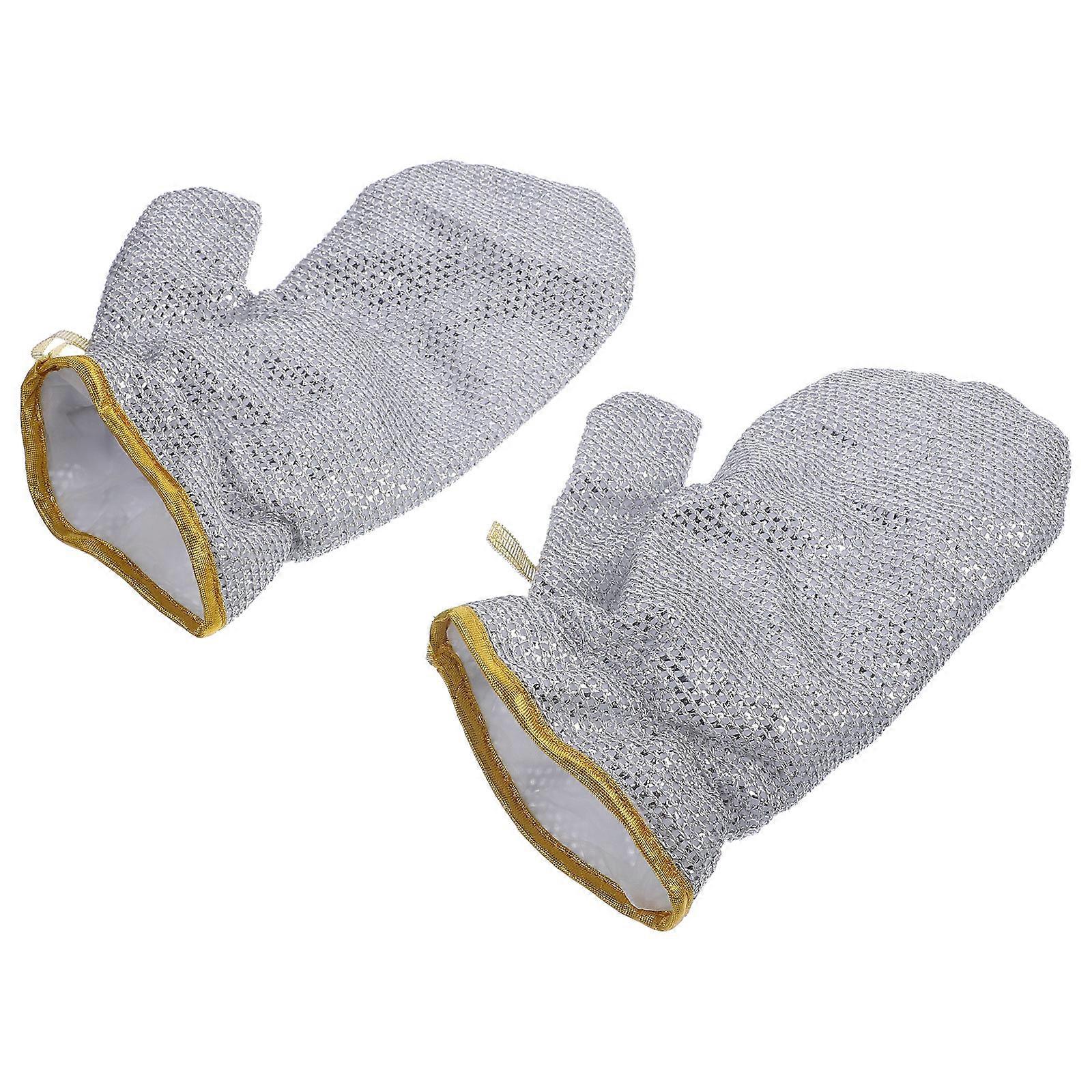 Bamboo Fiber Dishwashing Gloves for Kitchen Use Silver Color Provides Heat Protection and Comfort 1 Pair