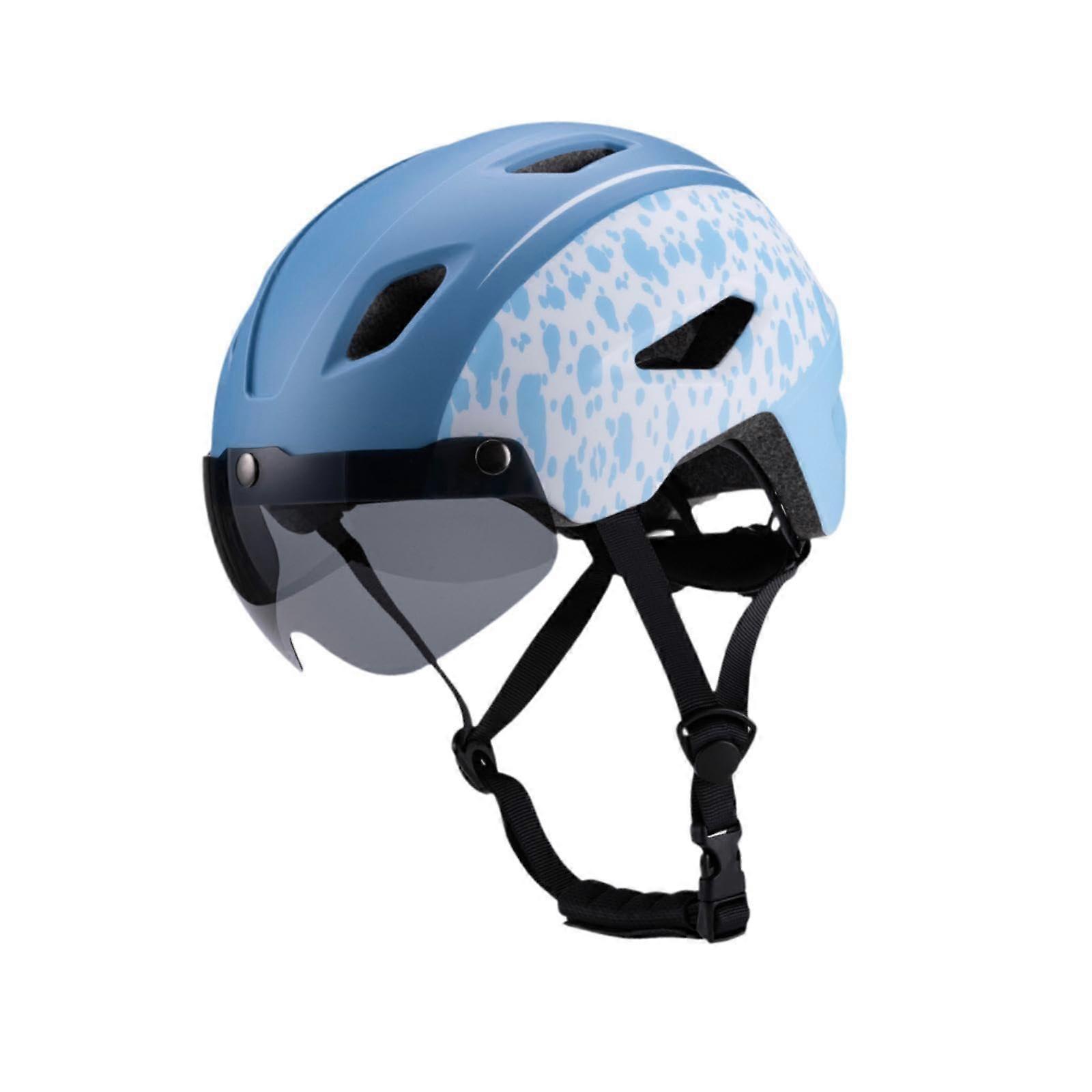 Children's Bicycle Helmet with Visor, Removable Soft Padding, Lightweight Design for Outdoor Cycling and Mountain Biking, Blue