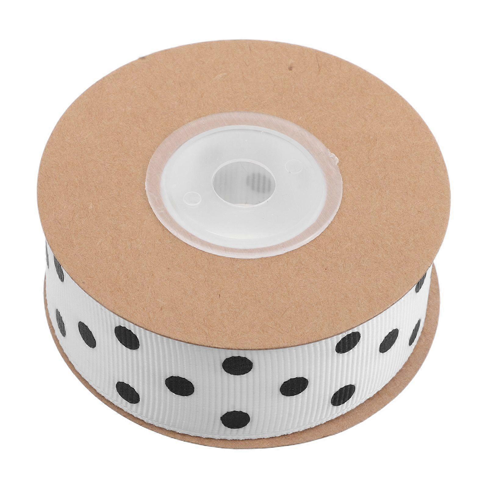 2pcs Wreath-Making Ribbon: 2.5cm Wide Polyester with Decorative Dots for DIY Bows & Floral Arrangements - Spring/Summer Craft Supplies