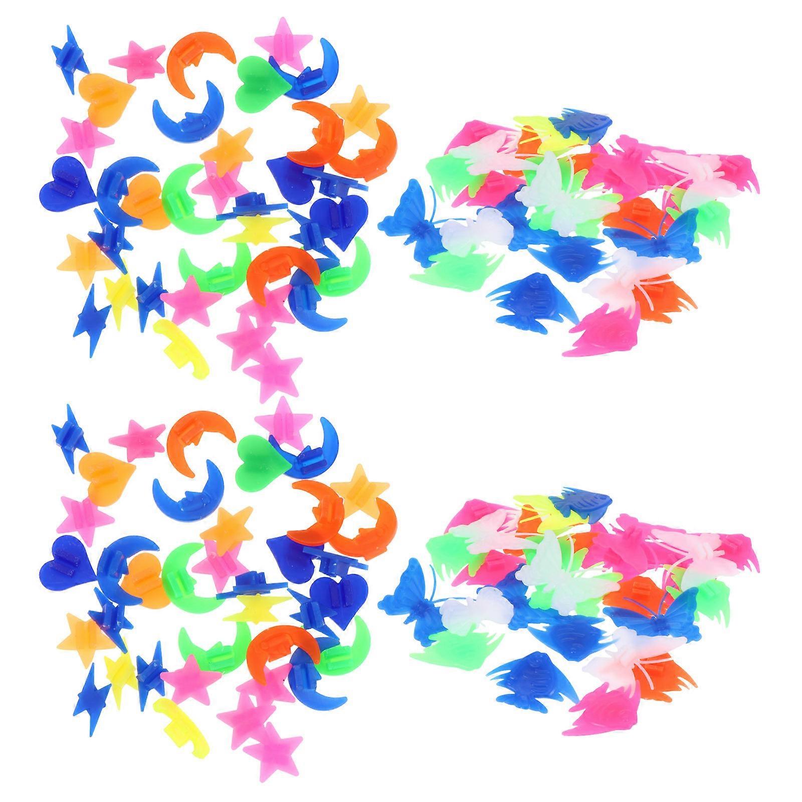 Plastic Clip Beads Bike Decoration Accessory Assorted Color 1.8×1.4×0.1in Easy to Install 122Pcs