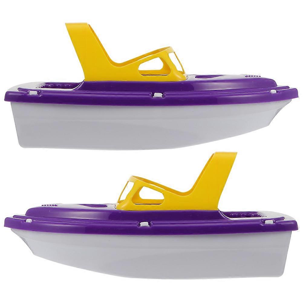 MLINS 2pcs Colored Boat Toys Cartoon Yacht for Kids Plastic Beach Boat Toys