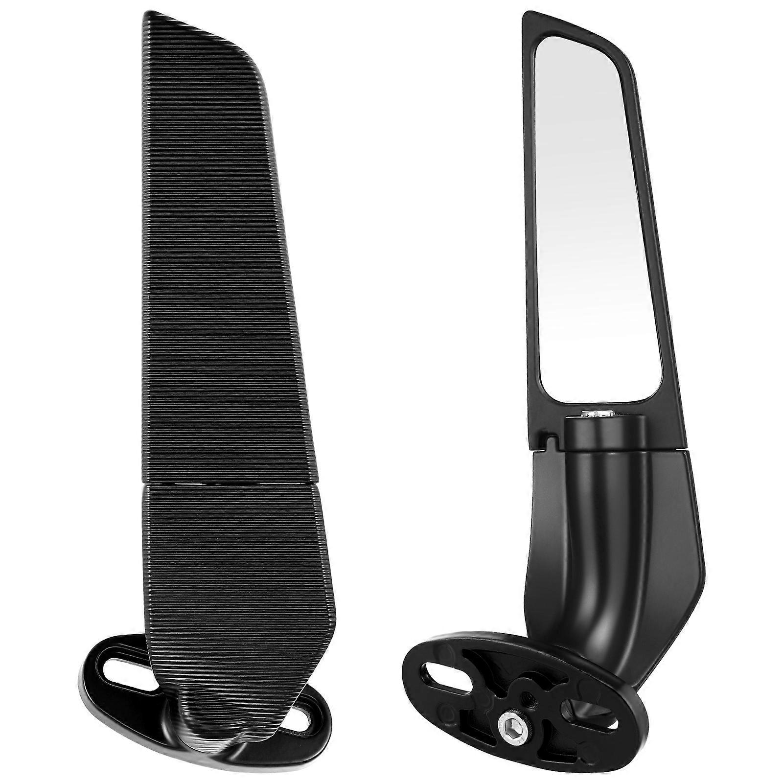 Motorcycle Rearview Mirrors Replacement Adjustable High-speed Driving Visibility Wind Fin Design 2Set