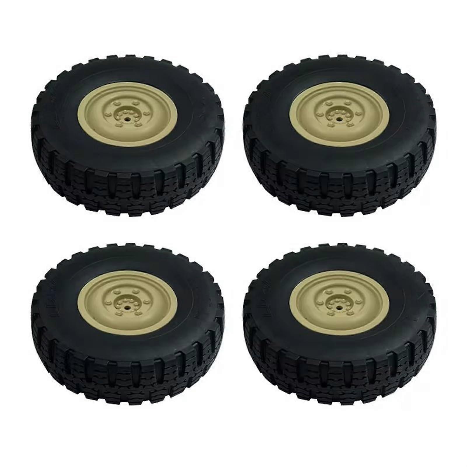 RC Buggy Tyres Compatible with LDRC LDP06 for Unimog, 4Piece, Wheel, Tyres, 1/12, RC Truck, Car, Replacement Parts, Upgrade Accessories (Yellow)