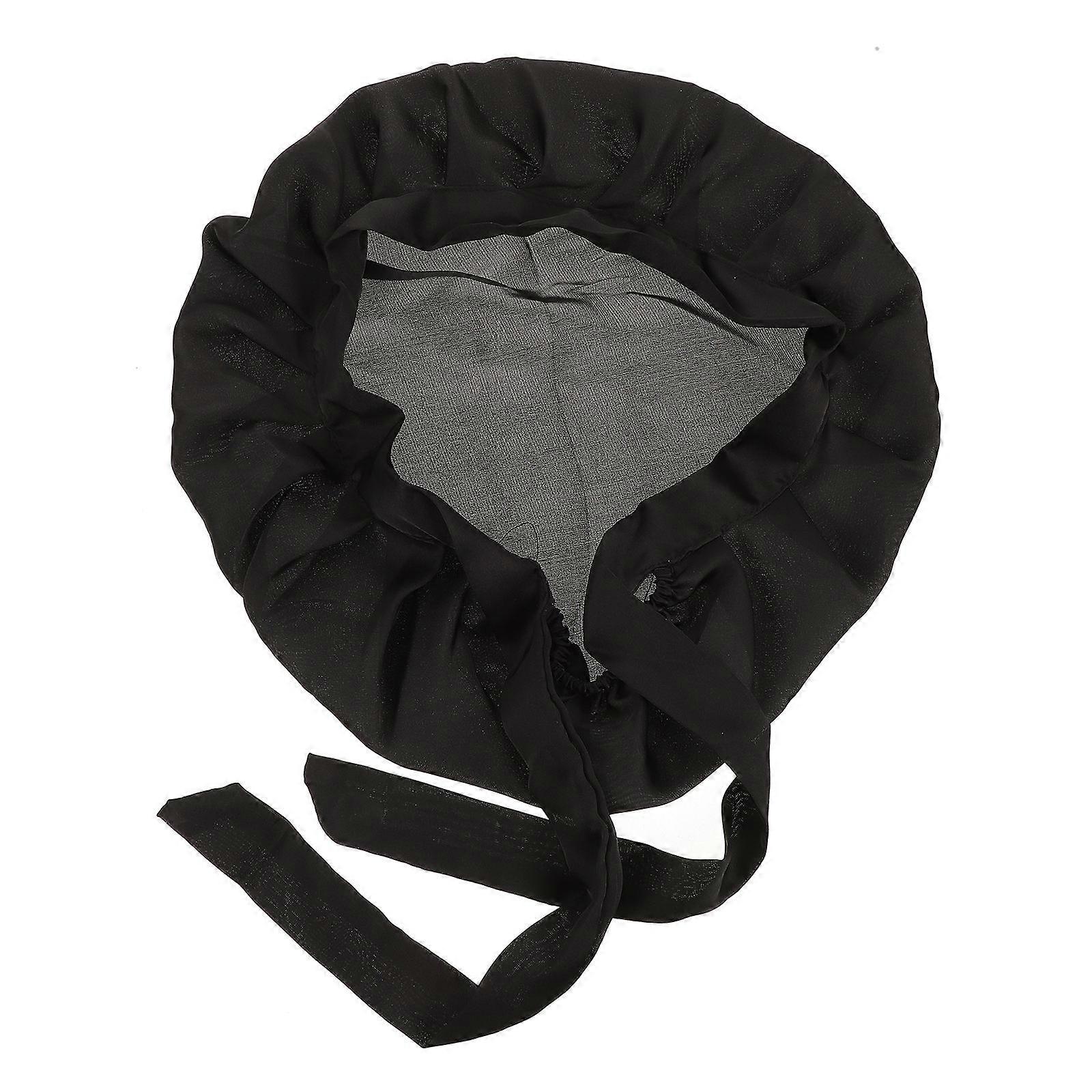 Sleeping Hat Black Stable Fit Comfort No-Pull Creative Silk Hat for Home