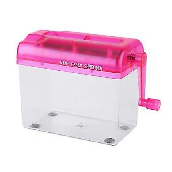 Pink A6 Mini Manual Paper Shredder: Portable for Office and Home Use