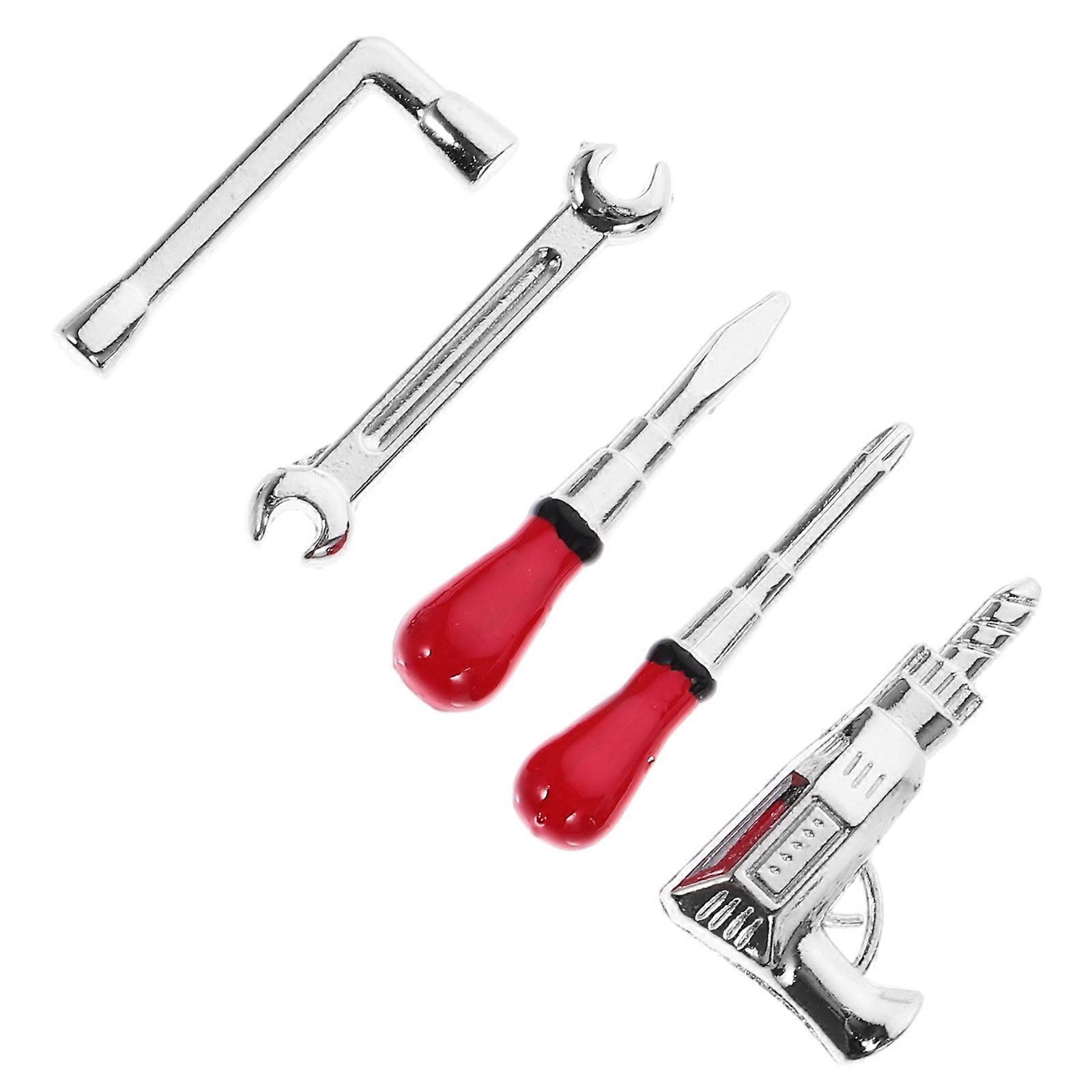 1 Set of Miniature Dollhouse Tools Metal Doll House Tool Miniature Repair Tools