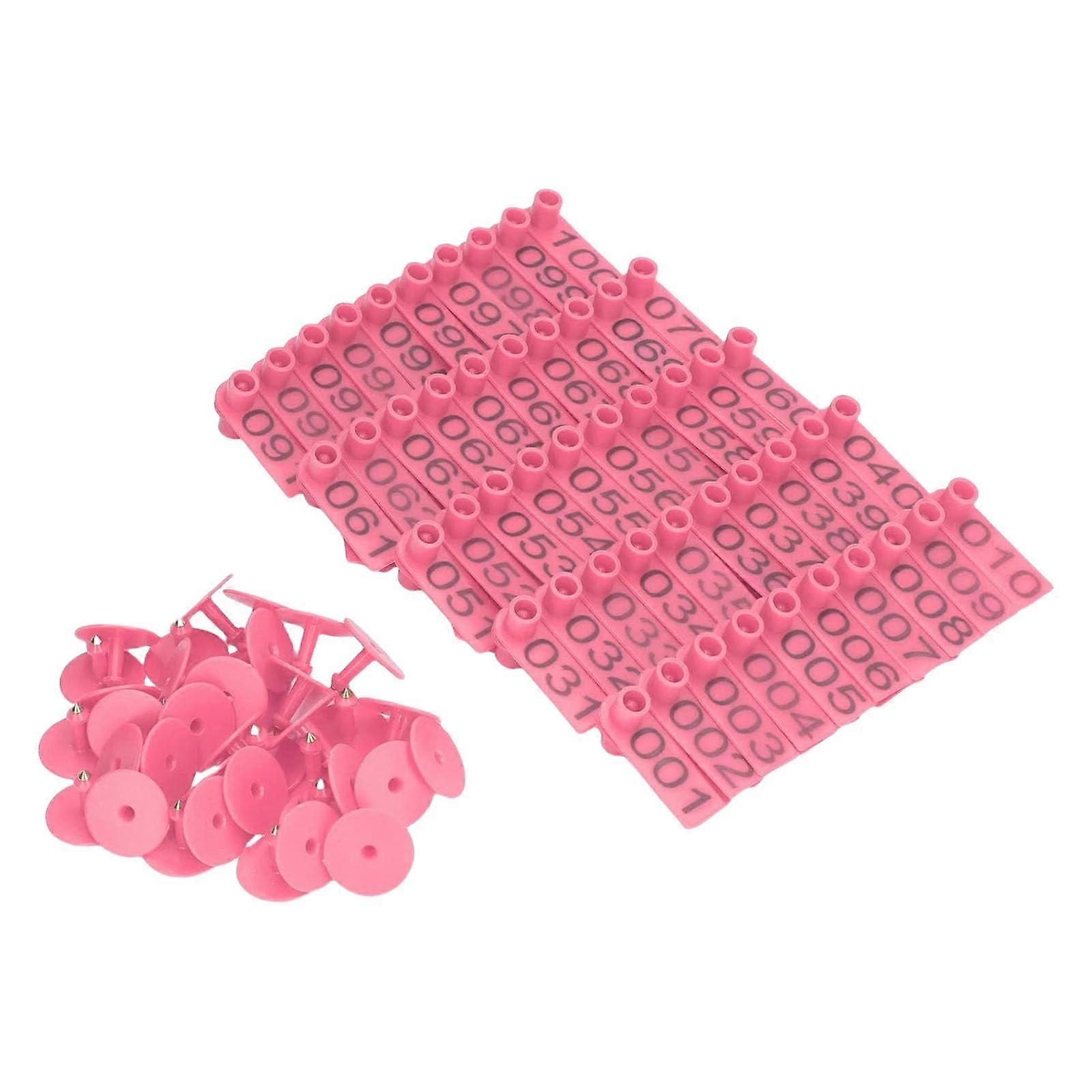 100 Numbered Animal Ear Tags for Livestock Identification - Durable Plastic, Easy-Fit Size, Suitable for Various Farm Animals
