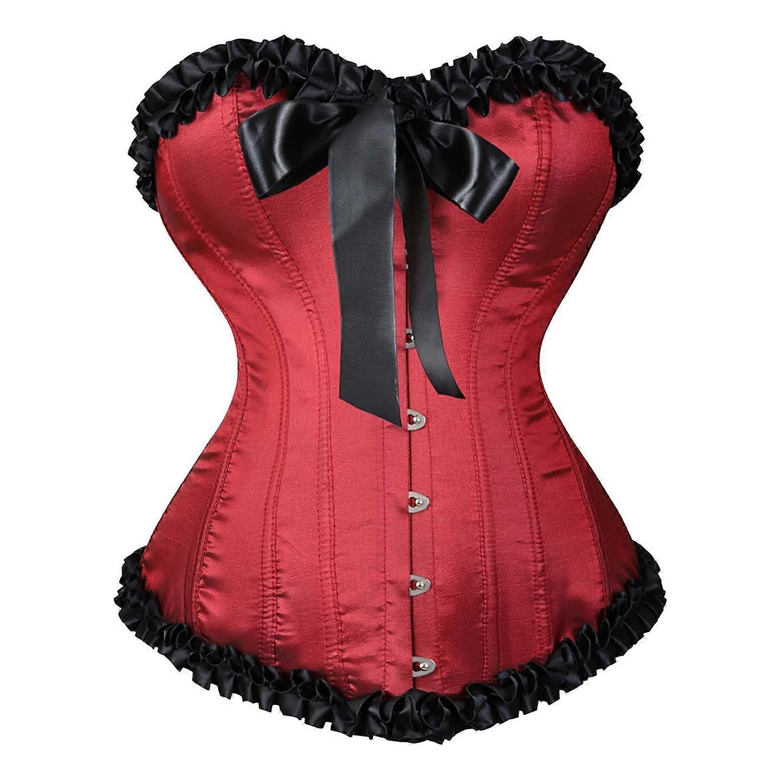 Corset Top Women's Carnival Costume Retro Sleeveless Tummy Control Corset Size XL With Corset Belt Pirate Style RD2