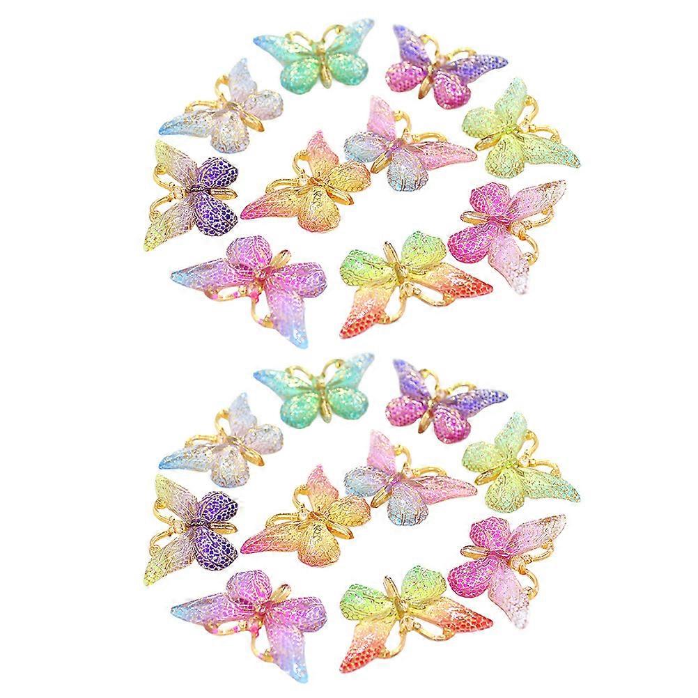 20pcs Resin Butterfly shaped Decor Phone Case Ornamental Material DIY Model
