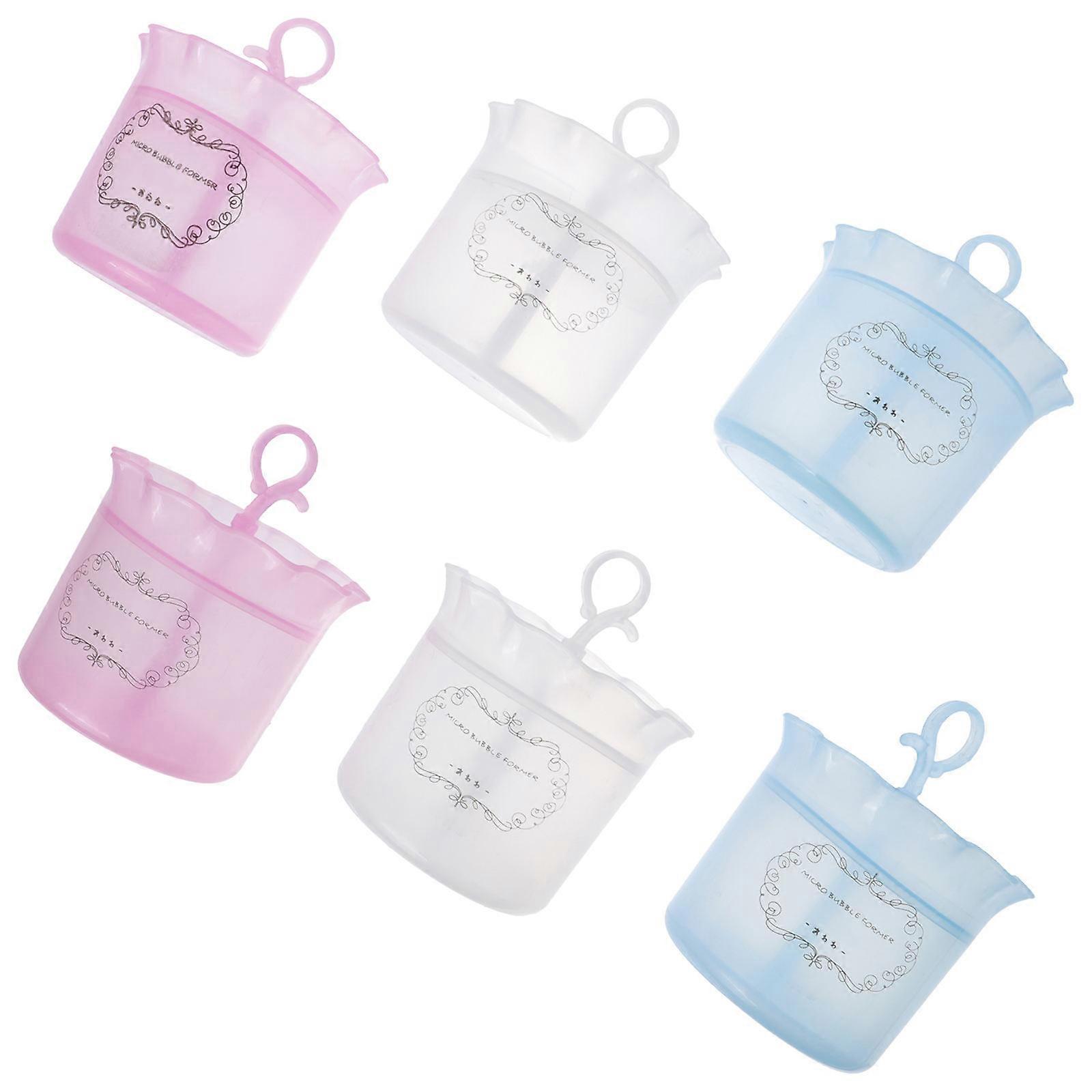 Facial Cleaning Tool 6Pcs Foaming Dispenser Foam Maker Device Camping Assorted Color Cup-shaped Cleansing