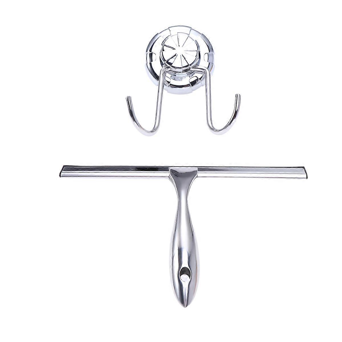 Flat Stainless Steel Shower Glass Wiper For Home Windows And Tabletops 24.50X16.50X2.00CM Silver Durable Design 1Pack