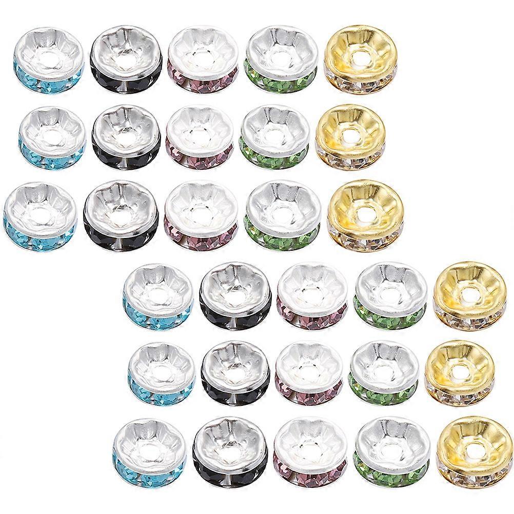 300Pack Assorted Color Crystal Spacer Round Beads Jewelry Making For Craft Projects And Decoration Lightweight Rust Resistant Material