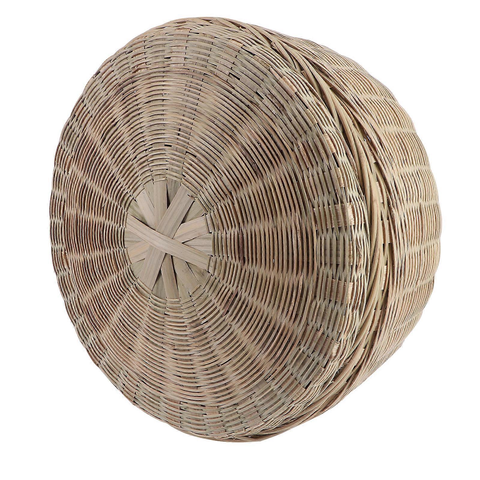 Bamboo Woven Storage Basket with Lid for Food Storage Use Assorted Color Firm and 1 Pc