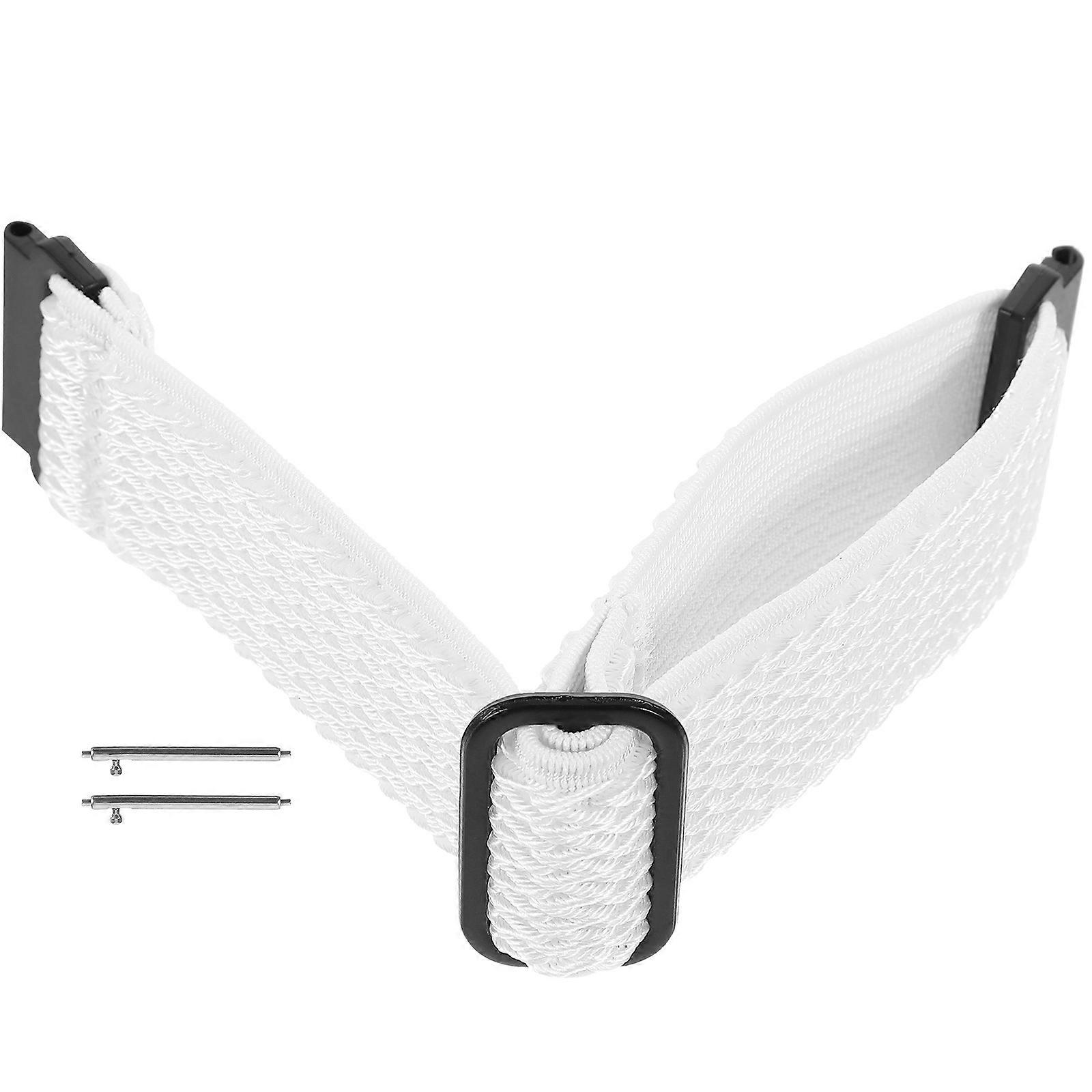 Nylon Wave Pattern Watch Strap Adjustable Strap 1Pcs White Elastic Wristband