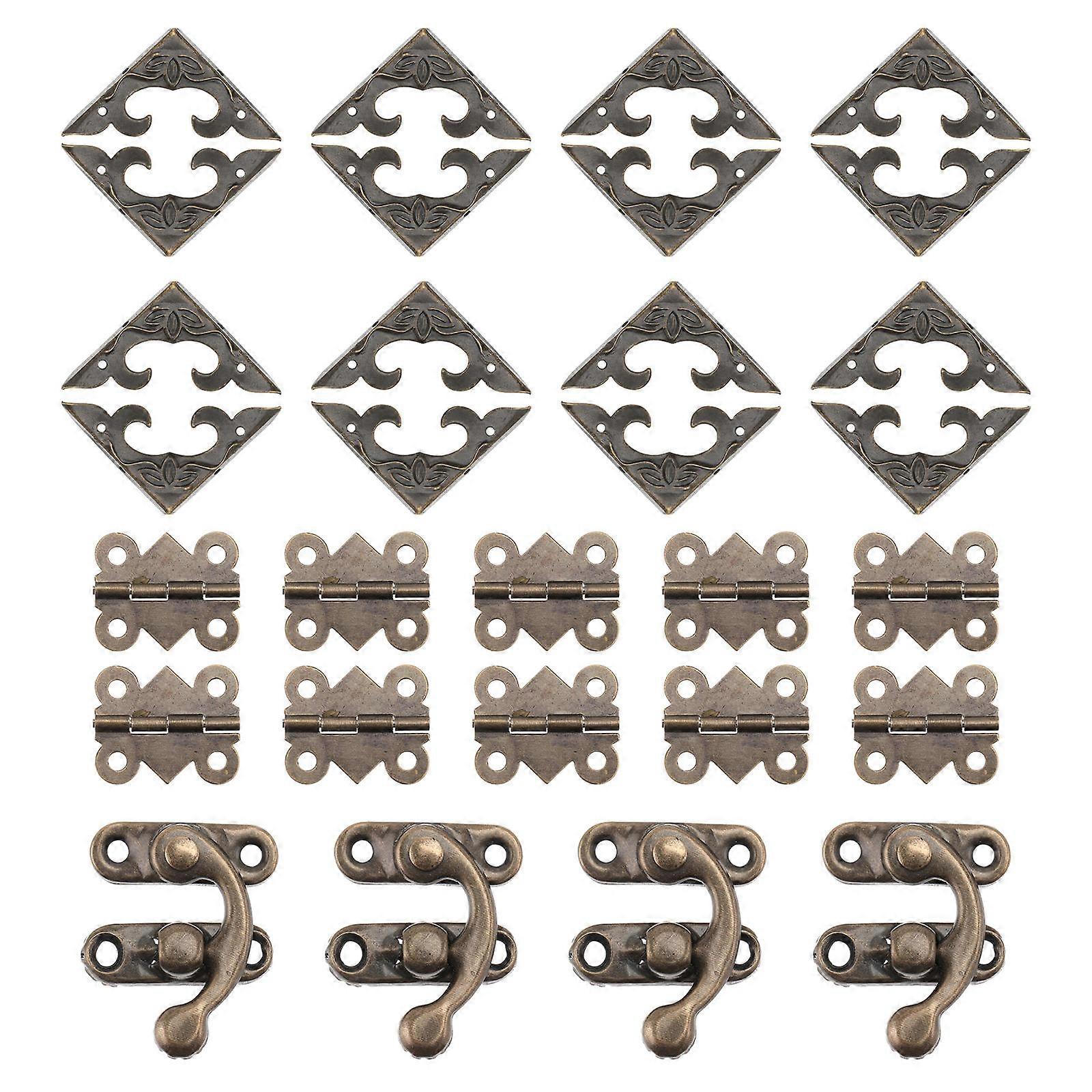 Retro Wood Box Latch Protector For Home Decoration 3.20X3.20X1.00CM Protective 1 Set