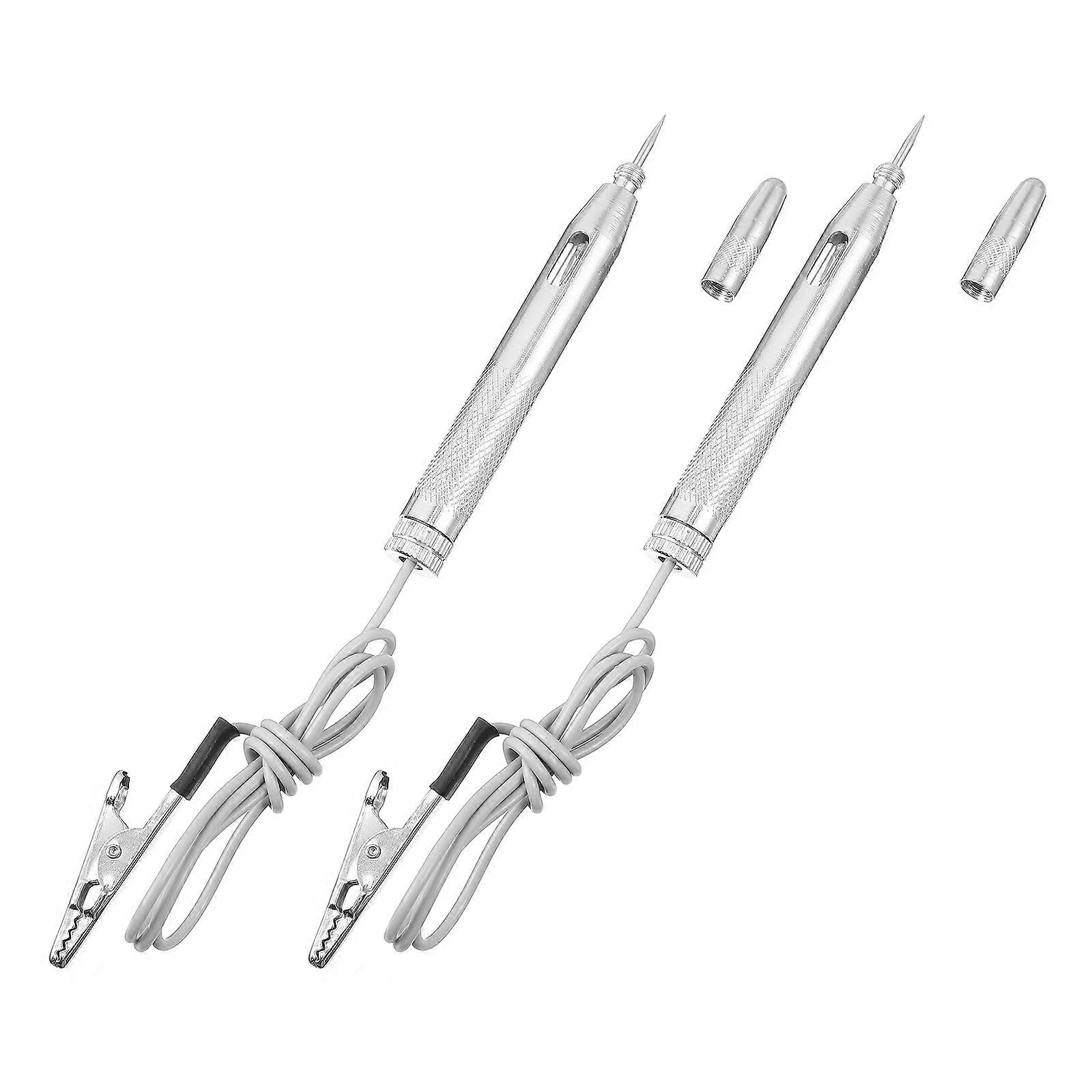 Test de système électrique 2Pcs Circuit Sonde Testeur Idéal pour la maintenance automobile Conception compacte Matériau argenté
