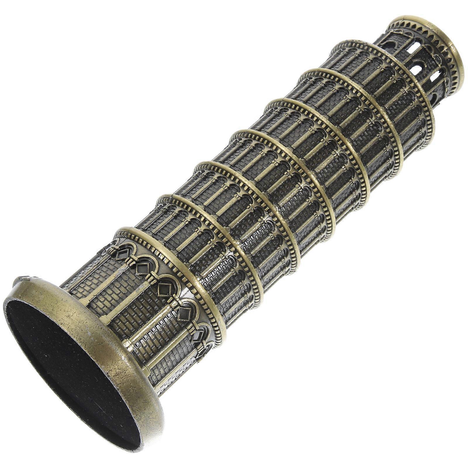 Italy Decorations Mini Italian Building Model for Home Desktop Leaning Tower Of Pisa Made of Zinc Alloy Dark Brown