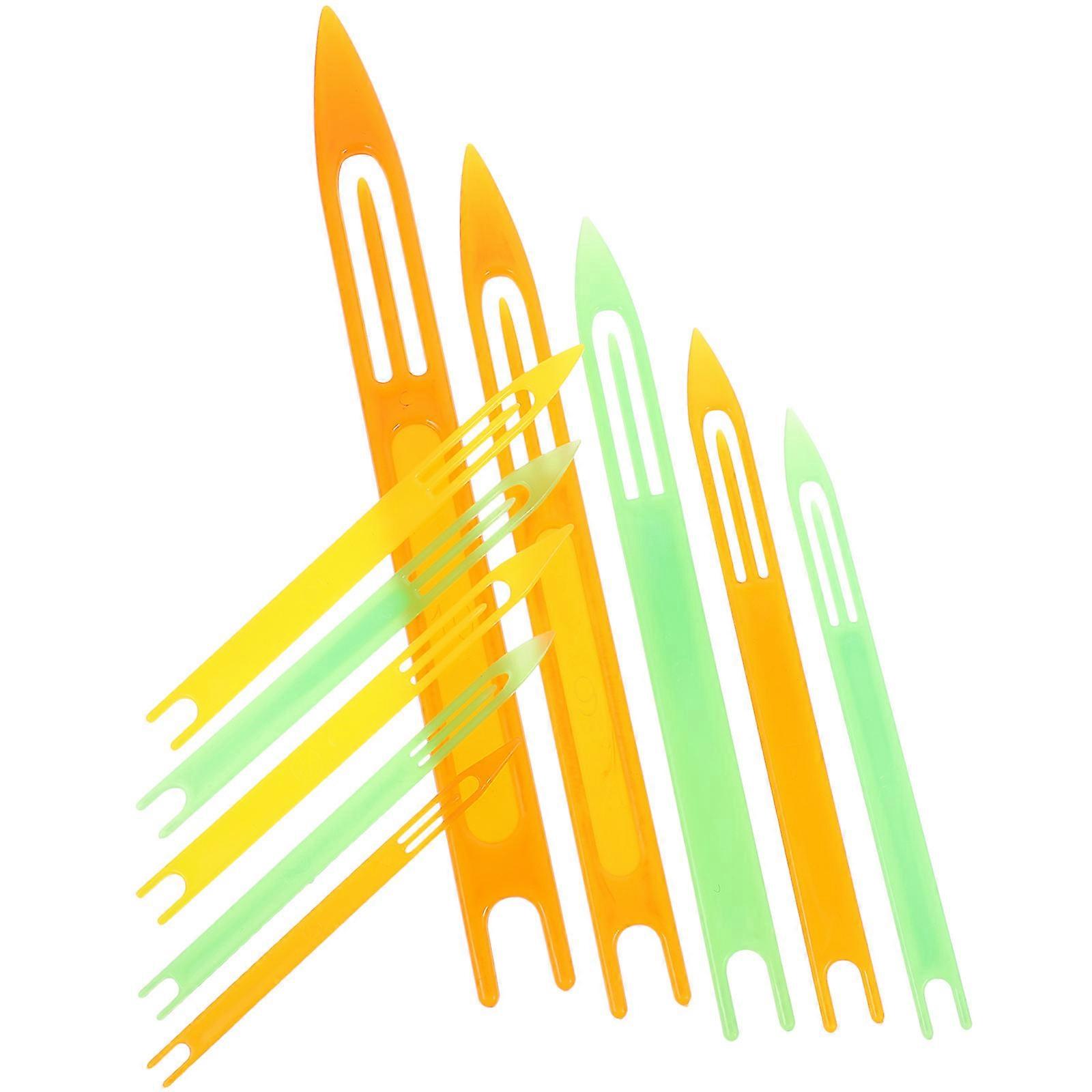 10pcs Fishing Net Shuttles for Repairing Net Line with Plastic Shuttles and Mending Needle Tools