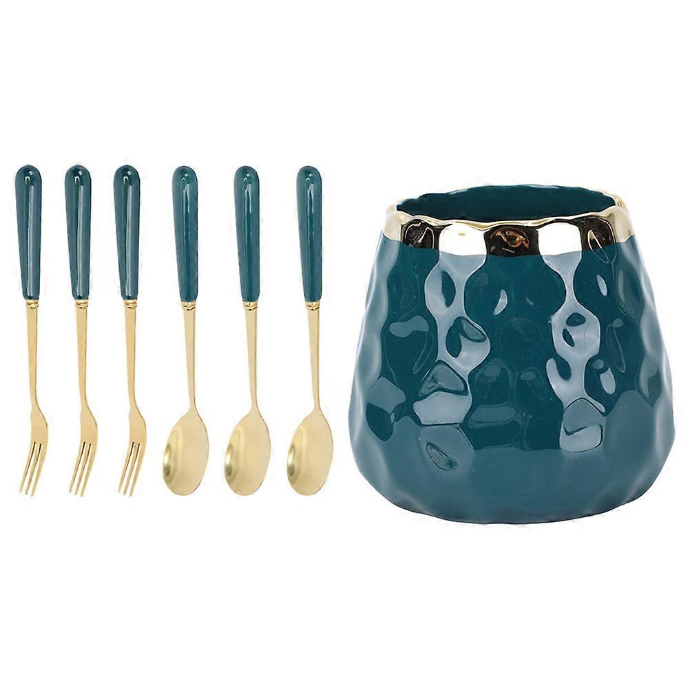 Spoon Dish Utensil Holder for Family and Guests Home Decoration Set