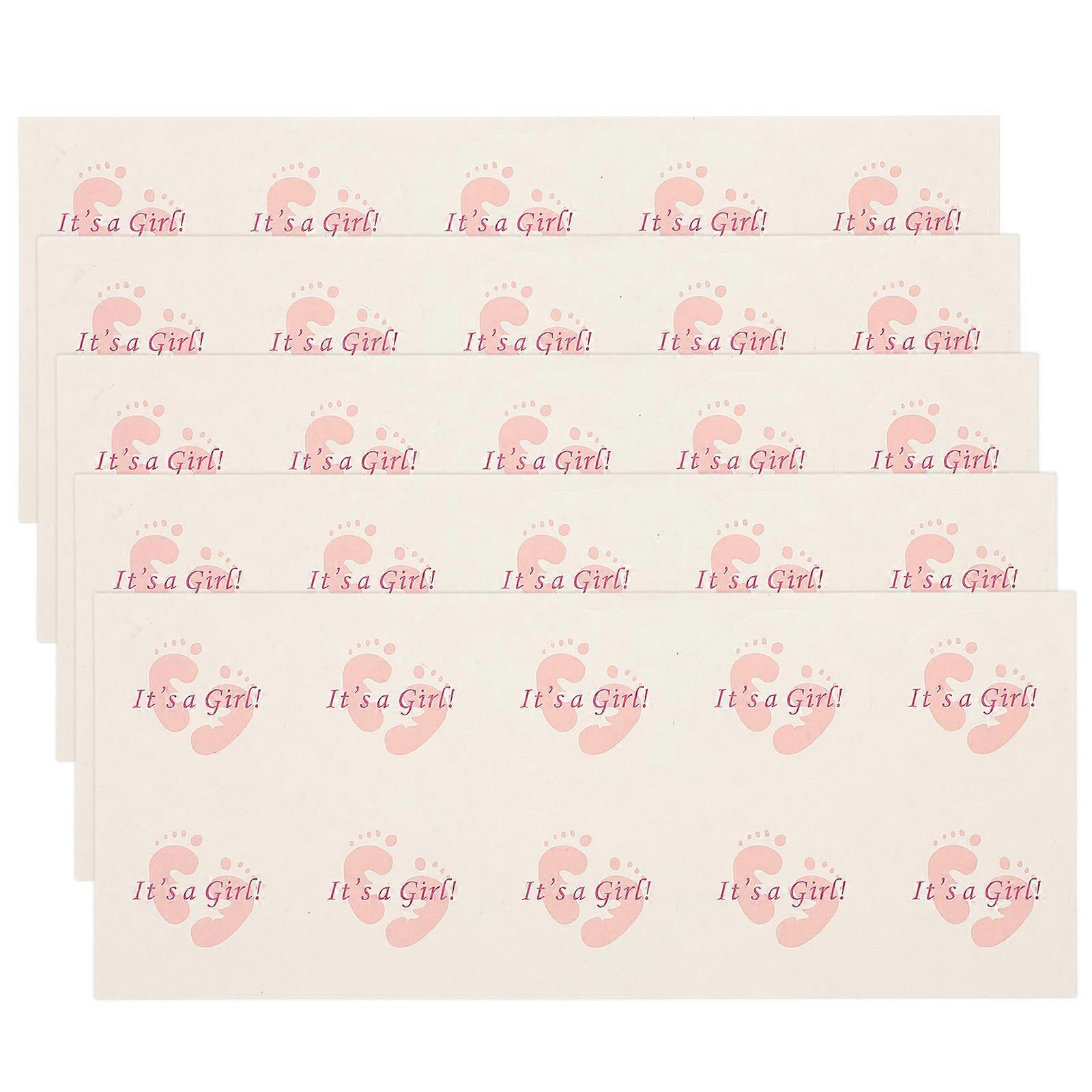 Pink Gift Box Sealing Stickers for Party Use Made of Paper 50 Sheets